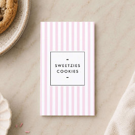 Retro Rosa Randiga Cookie Bakery Visitkort
