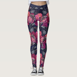 Retro Rosa Raven Evermore med Ro och Hawkmoths Leggings