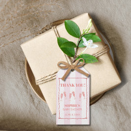 Retro Rosa Red Gräns Brunch & BubLY Baby Shower Presentetikett