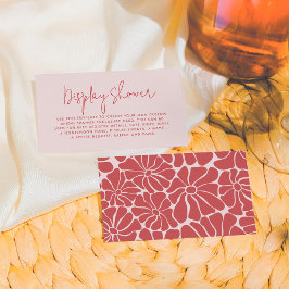 Retro Rosa & Red Groovy Möhippa Brunch Tilläggskort