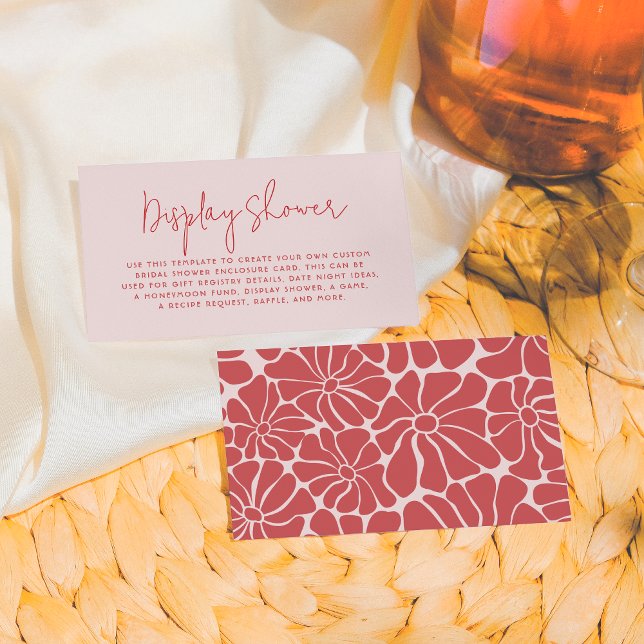 Retro Rosa & Red Groovy Möhippa Brunch Tilläggskort (Skapare uppladdad)