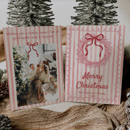 Retro Rosa Red Hand plockade Utandning Blådan jul Julkort