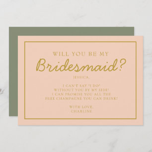 Retro Rosa &Red Handwrite Bridesmaid Frieri Inbjudningar