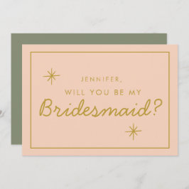 Retro Rosa &Red Handwrite Bridesmaid Frieri Inbjudningar