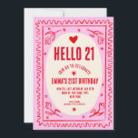 Retro Rosa Red Handwriter 21St Birthday Party Inbjudningar<br><div class="desc">Retro Rosa Red Handwriter 21St Birthday Party</div>