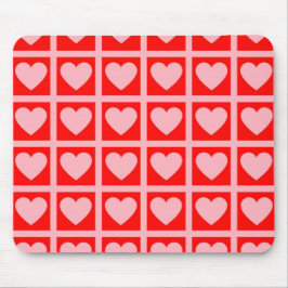 Retro Rosa Red Heart Check Y2K Mönster Musmatta