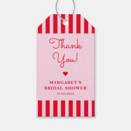 Retro Rosa & Red Rand Möhippa Presentetikett