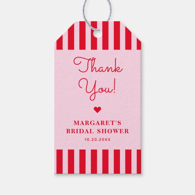 Retro Rosa & Red Rand Möhippa Presentetikett (Framsidan)