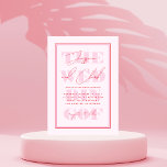 Retro Rosa & Red Typography Script Simple Bröllop Inbjudningar<br><div class="desc">Överraska dina kära med den här snyggtens bröllopsinbjudan,  med ljus rosa bakgrund,  dubbla ram,  fet typografi och anpassningsbar efter eget val. Lägg enkelt till dina egna uppgifter genom att klicka på alternativet "anpassa".</div>