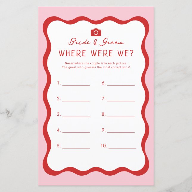 Retro Rosa Red var vi hade Bachelorette Game (Framsida)