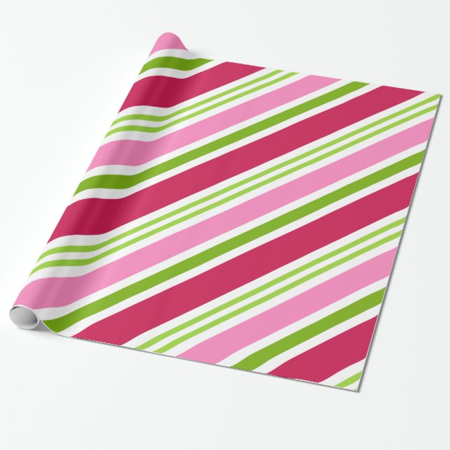 Retro Rosa Röd Godis Julpresentpapper Presentpapper (Utrullad)