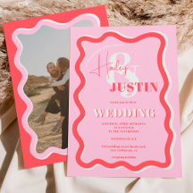 Retro rosa röd kurvbläddring vågigt fotot från brö