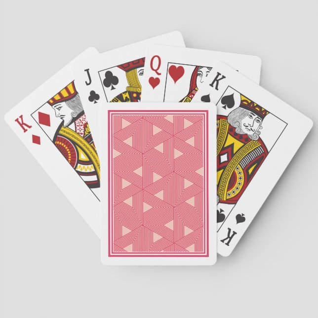 Retro Rosa Sakura Japan Triangle Geometric Mönster Casinokort (Baksidan)