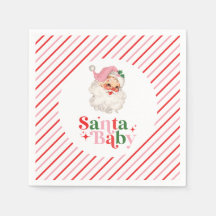 Retro Rosa Santa Baby jul baby shower