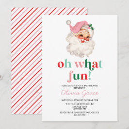 Retro Rosa Santa och vilken roligt babyskor? Inbjudningar