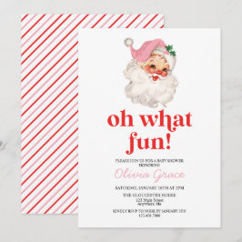 Retro Rosa Santa och vilken roligt babyskor? Inbjudningar