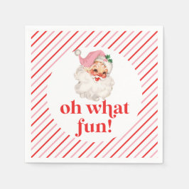 Retro Rosa Santa Oh What Roligt Pappersservett