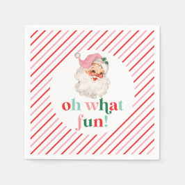 Retro Rosa Santa Oh What Roligt Pappersservett