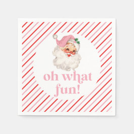 Retro Rosa Santa Oh What Roligt Pappersservett