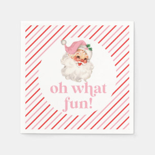 Retro Rosa Santa Oh What Roligt Pappersservett