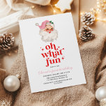 Retro Rosa Santa, vilken roligt födelsedag? Inbjudningar<br><div class="desc">Vilken Roligt! Retro rosa jultomtens födelsedagsinbjudan.</div>