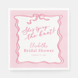 Retro Rosa Slinga Hon knyter knuten  Pappersservett