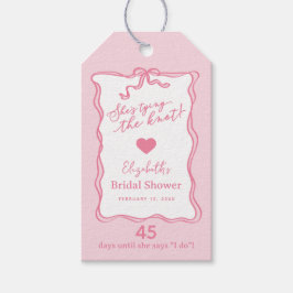 Retro Rosa Slinga Hon Slår Knuten Presentetikett