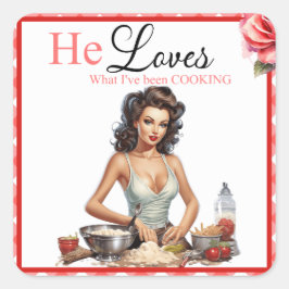 Retro Rosa Smöjsinparty Fyrkantigt Klistermärke