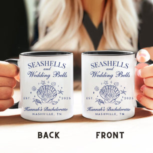 Retro Rosa Snigelskal & Bröllopsklockor Möhippa Kaffemugg