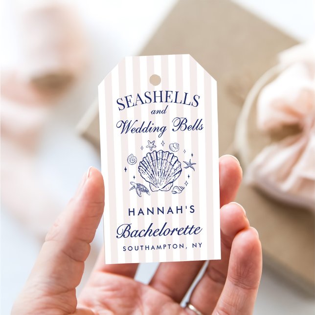 Retro Rosa Sniglor & Bröllopsklockor Möhippa  Presentetikett (Skapare uppladdad)