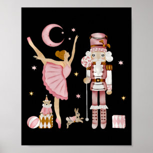 Retro Rosa Sockerplommon Älva Nötknäppare Jul Julg Poster
