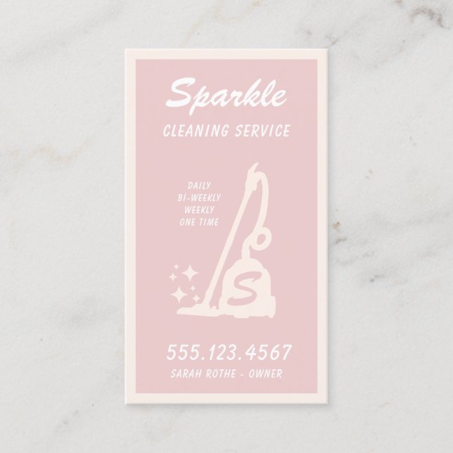 Retro  Rosa Städning Service Maid-samtal (Framsida)