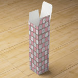 Retro Rosa Starbursts Presentask för Vinflaska<br><div class="desc">Denna Retro Rosa and White Starbursts Presentask för Vinflaska är en så fantastisk rymdålder att du inte kan begränsa din entusiasm. Och varför vill du det? Den moderna designen från 1960-talet har en mörk som har en lätt grått-bakgrund och raderna med perfekt ofullständiga rektanglar i turkos, vitt och dove grått....</div>