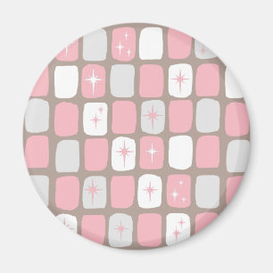 Retro Rosa Starbursts Round Magnet