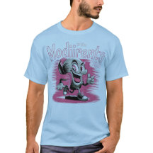 Retro Rosa Tecknad Karaktär T-Shirt