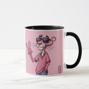 Retro Rosa Tecknad Puma Kaffemugge Mugg