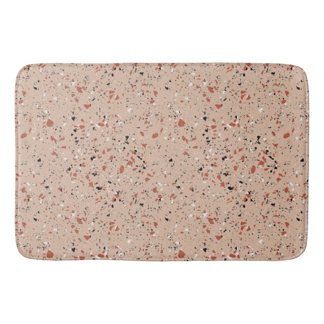 Retro Rosa Terrazzo Marble Mönster Badrumsmatta (Framsidan)