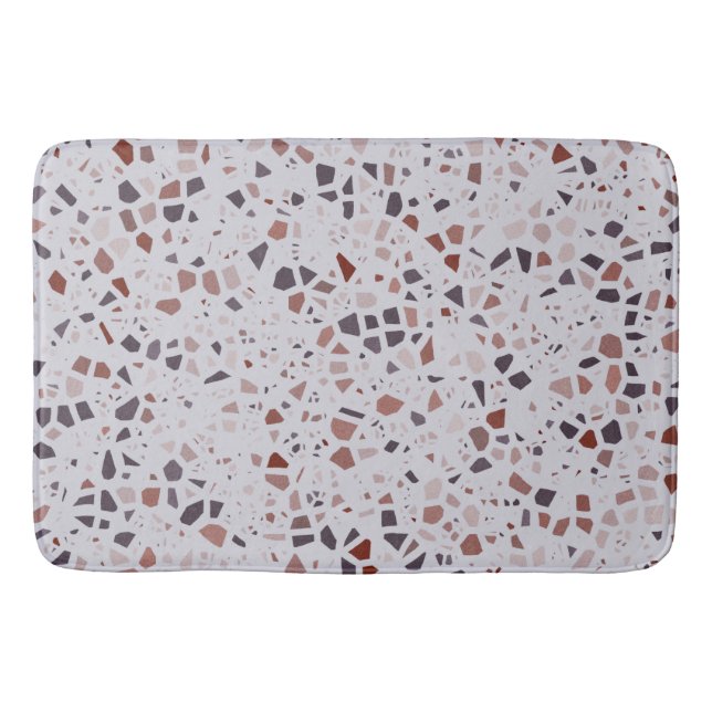 Retro Rosa Terrazzo Marble Mönster Badrumsmatta (Framsidan)