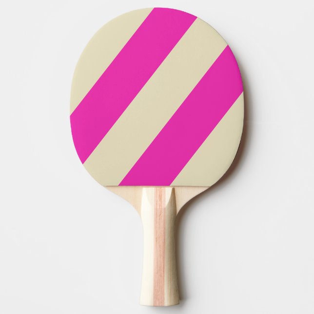 Retro Rosa Tre Feta Ränder Pingisracket (Framsidan)