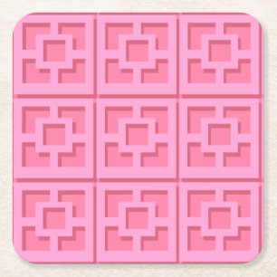 Retro Rosa Trellis Papper Underlägg Kvadrat