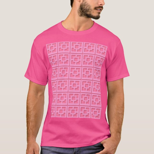 Retro Rosa Trellis T-Shirt (Framsida)
