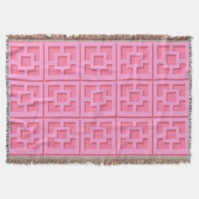 Retro Rosa Trellis Throw Blanket Filt (Framsidan)