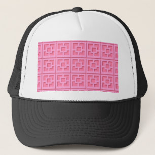 Retro Rosa Trellis Truckerkeps