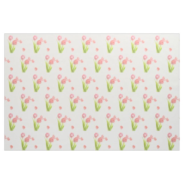 Retro rosa tulpanblomma för unikt tyg (Fat Quarter)