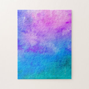 Retro Rosa Turcos Blue Lila Tie Dye Pussel