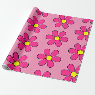 Retro Rosa Tusenskönor Inpackningspapper Presentpapper