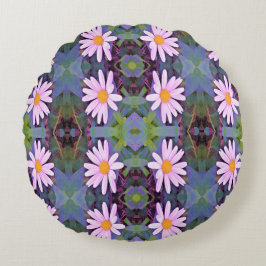 Retro Rosa Tusenskönsmönster Rund Kudde