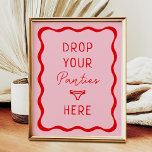 Retro Rosa Vågigt att släppa dina paneler här Spel Poster<br><div class="desc">Retro Rosa Vågigt att släppa dina paneler här Spelsignatur</div>