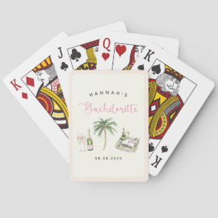 Retro Rosa Vin Land Bachelorette Helg Casinokort