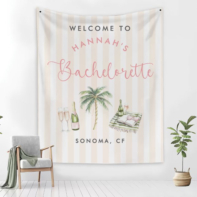 Retro Rosa Vin Land Bachelorette Helg Fleec Fleecefilt (Skapare uppladdad)